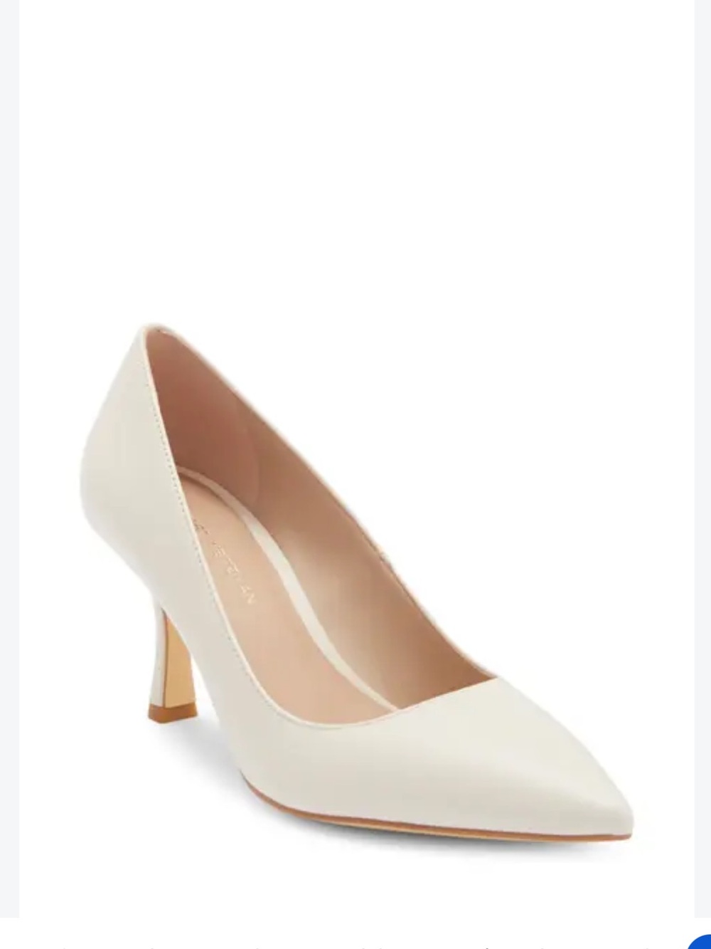 Stuart Weitzman Cream Pointed-Toe Mid Heel Pump